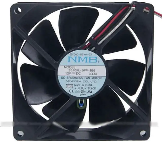 Main image of for NMB 9CM 3610KL-04W-B56 Dual Balls bearing DC Cooler with 12V 0.43A 3 Wires 3Pins Connector