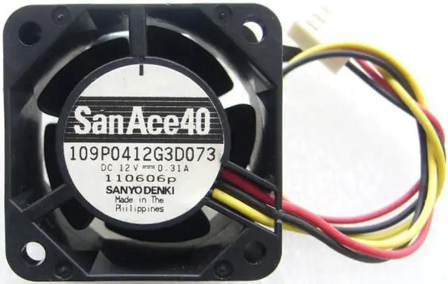 Main image of for Sqaure Cooling Fan of SANYO 4028 109P0412G3D073 with 12V 0.31A 3-Wires