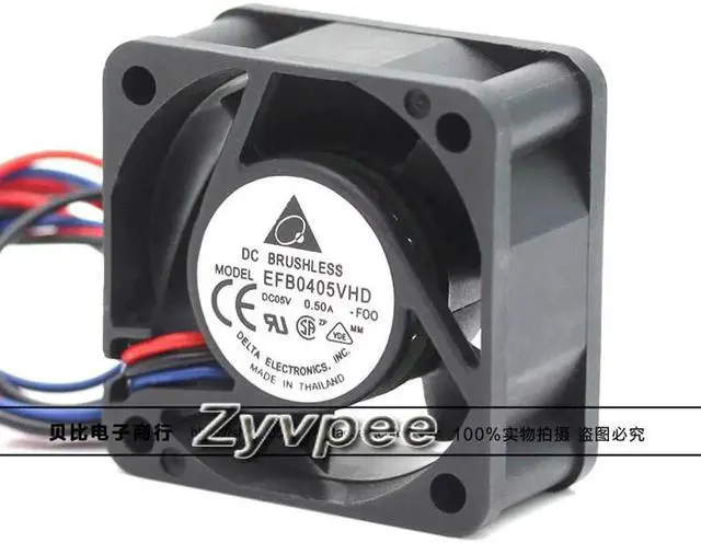 Alt view image 3 of 3 - for Delta 40*20mm EFB0405VHD 5V 0.5A 3 wires 3 Pins 4cm case fan for notebook, switch router