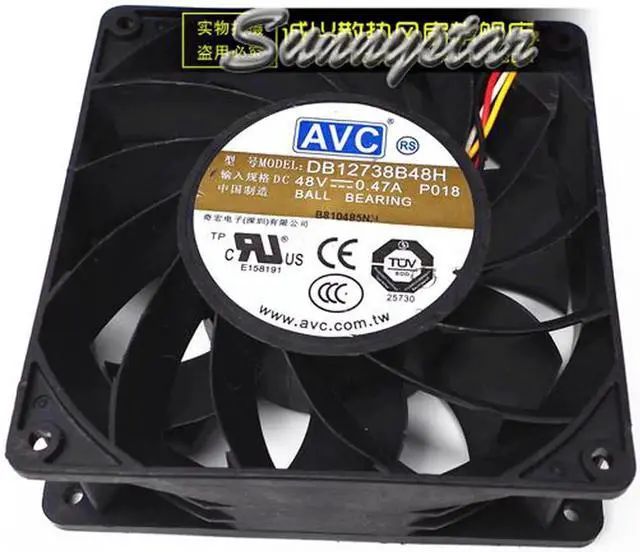 Main image of for Original DB12738B48H P018 2 Balls Bearing Cooling fan with 48V 0.47A 4 Wires 4Pins 127X127X38MM