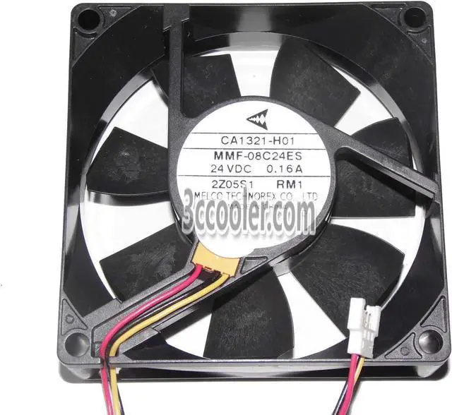 Main image of for Original Melco 8CM 80*25mm MMF-08C24ES RM1 CA1321-H01 24V 0.16A 3 Wires 3 Pins Inverter Fan for YASKAWA PLC ABB