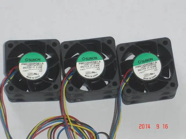 Alt view image 3 of 3 - for 3Pcs/Set Square Cooler of SUNON 4028 PMD1204PQB1-A with 12V 2.6W 4-Wires B1149-2FGN White connector