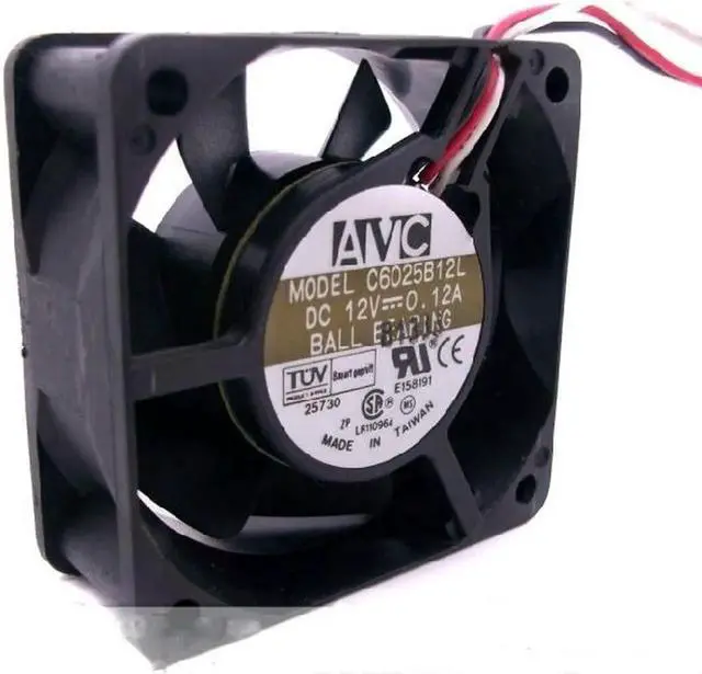 Alt view image 3 of 3 - for Square Cooler of AVC 6025 C6025B12L with 12V 0.12A 3-Wires