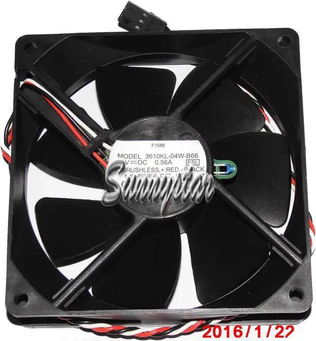 Main image of for Square DC Cooler of NMB 9225 3610KL-04W-B66 with 12V 0.56A 3-Wires 3 Pins case fan server cpu cooler