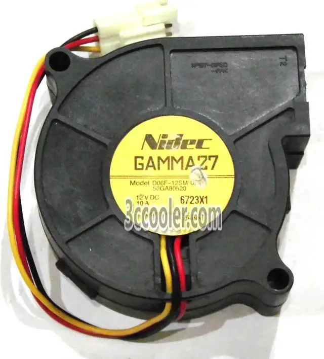 Main image of for Nidec 6025 60*25mm D06F-12SM 06B 50GA80520 12V 0.10A 3 Wires 3 Pins Case Fan 6CM CPU cooler