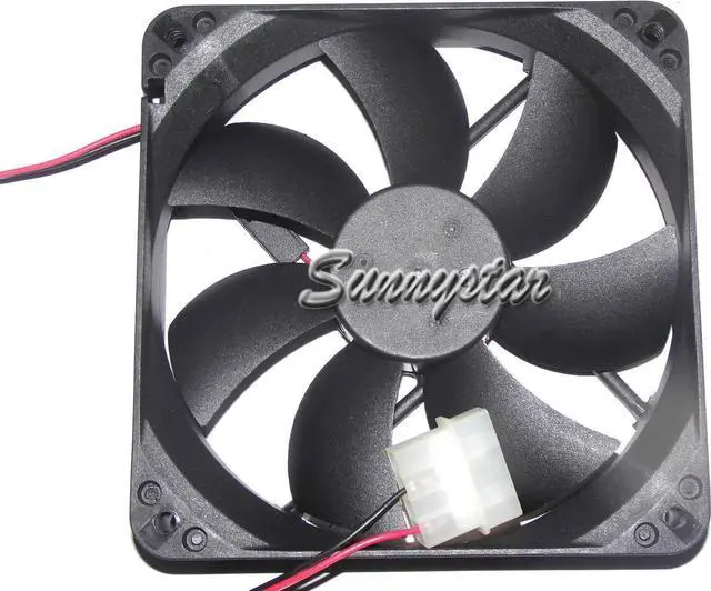 Alt view image 2 of 3 - for Yateloon 12CM 120*25mm D12BH-12 GP 12V 0.30A 2 Wires 2 Pins D-connector Case fan for cpu server case