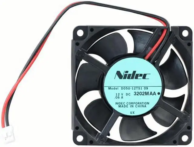 Main image of for Square Cooler of NIDEC 5012 D05U-12TS1 with 12V 0.06A 2-Wires