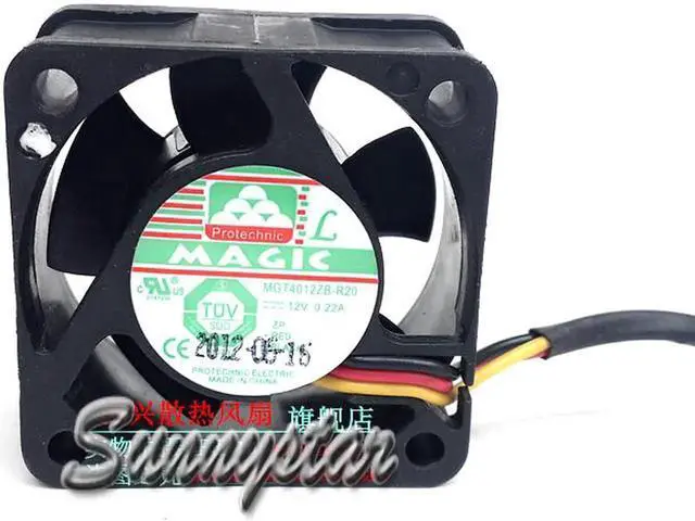 Main image of for Original Magic MGT4012ZB-R20 4020 4cm DC Cooling fan with 12V 0.22A 12000 RPM 13.8 CFM 30.5 dBA 2 Balls Bearing 40*40*20mm