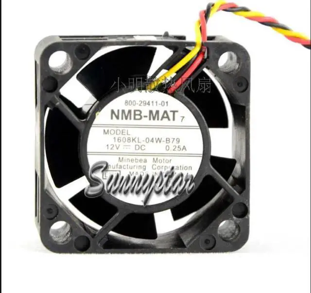 Main image of for DC Square Cooler of NMB 4020 1608KL-04W-B79 with 12V 0.25A 3-Wires