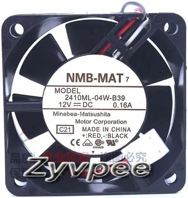 Main image of for Original NMB-MAT 2410ML-04W-B39 6025 6CM DC Cooling fan with 12V 0.16A 2Balls Bearing 60X60X25MM 3 Wires 3Pins