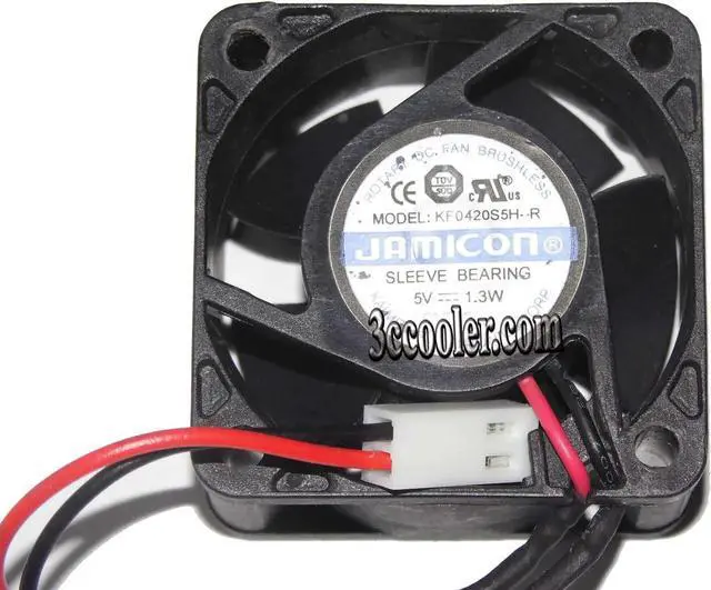Main image of for Jamicon 4CM 40*20mm KF0420S5H-R 5V 1.3W 2 Wires 2 Pins Case Fan notebook laptop cooler