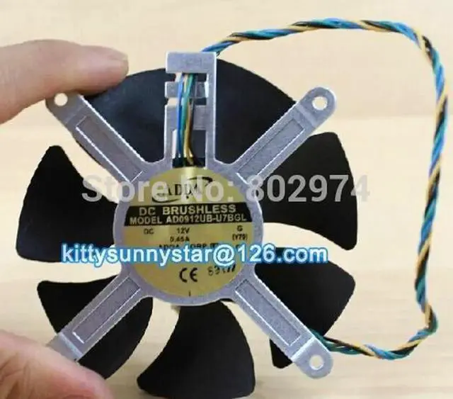 Main image of for ADDA AD0912UB-U7BGL 12V 0.45A 4Wire for Sapphire 5870 4870 Video Fan