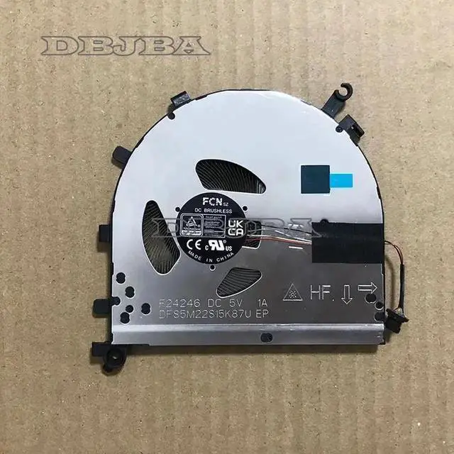 Main image of Laptop Cooling fan For F24246 DFS5M22S15K87U HQ255040008N0 5F10S14223 DC 5V 1A fan