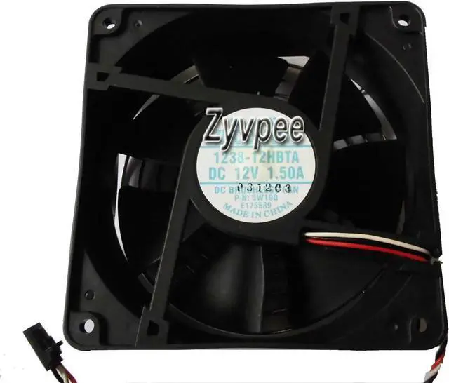 Main image of for DATECH 12038 1238-12HBTA P/N 5W190 square cooling fan with 12V 1.5A 3-Wires
