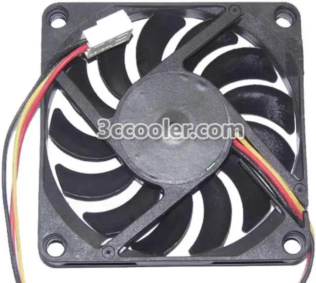 Alt view image 2 of 3 - 70x70x10mm FD127010HB 7cm 70mm 12V 0.23A 3Wire 7010 Cooling Fan