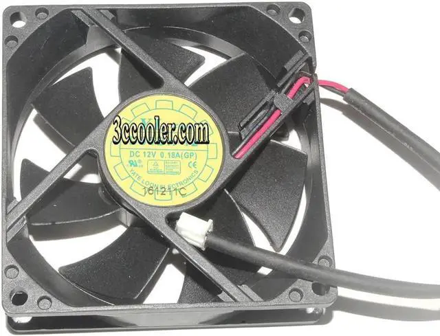 Main image of 80mm D80BH-12 (GP) 12V 0.18A 2 Wires 8CM Cooling Fan 80x25mm
