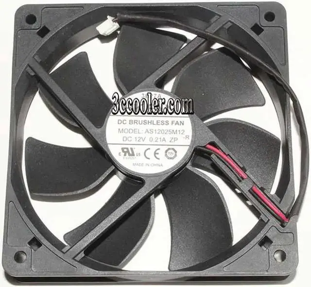 Main image of 120mm AS12025M12 -R DC 12V 0.21A 2 Wires 12CM Case Cooling Fan