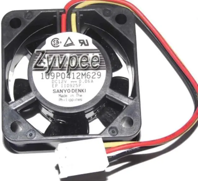 Main image of 4020 109P0412M629 Cooling Fan with 12V 0.06A 3 Wires 3 Pins