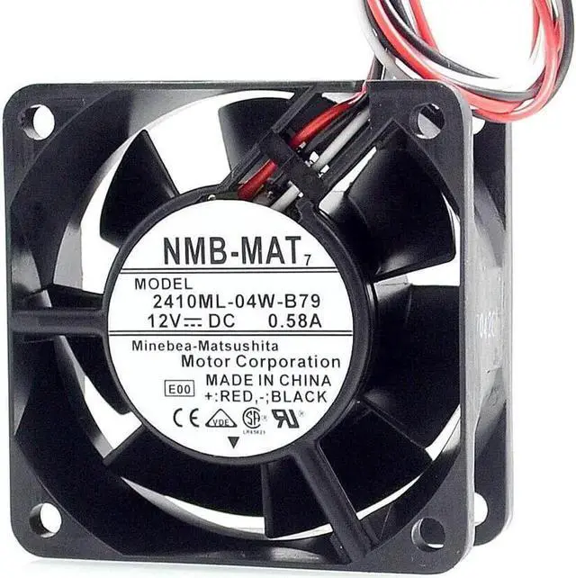 Alt view image 3 of 6 - Original 2410ML-04W-B79 6025 6CM 12V 0.58A three wire speed dual- ball bearing fan 60*60*24mm