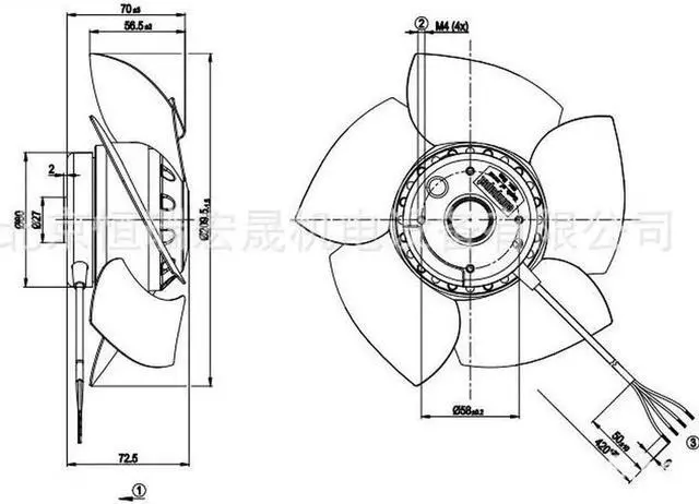 Alt view image 3 of 3 - M2D068-CF Germany ebmpapst fan Siemens servo spindle motor fan