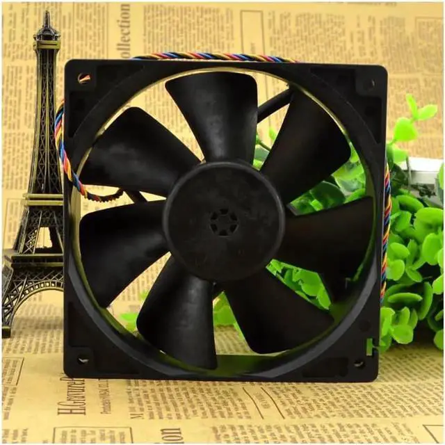 Alt view image 3 of 4 - Delta 12CM 12038 12V 1A AUC1212DE 4-wire PWM mute large air volume chassis cooling fan