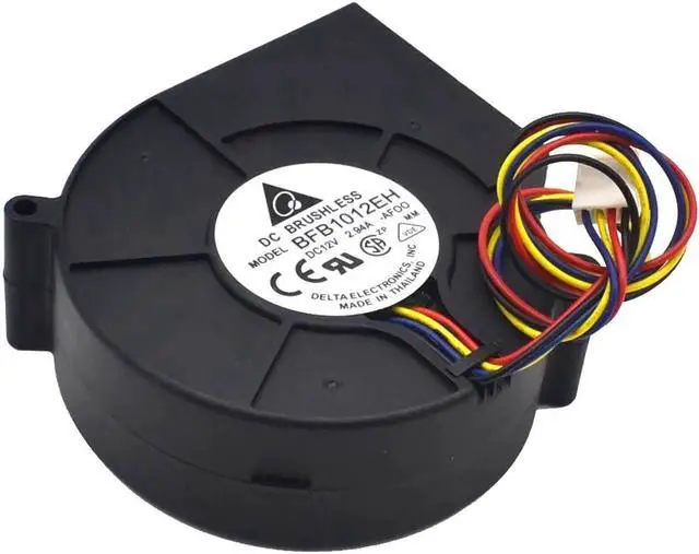 Alt view image 6 of 6 - 1pcs BFB1012EH 9733 12V 2.94A 9cm 4wire double ball air fan centrifugal turbine blower 9cm 4wire