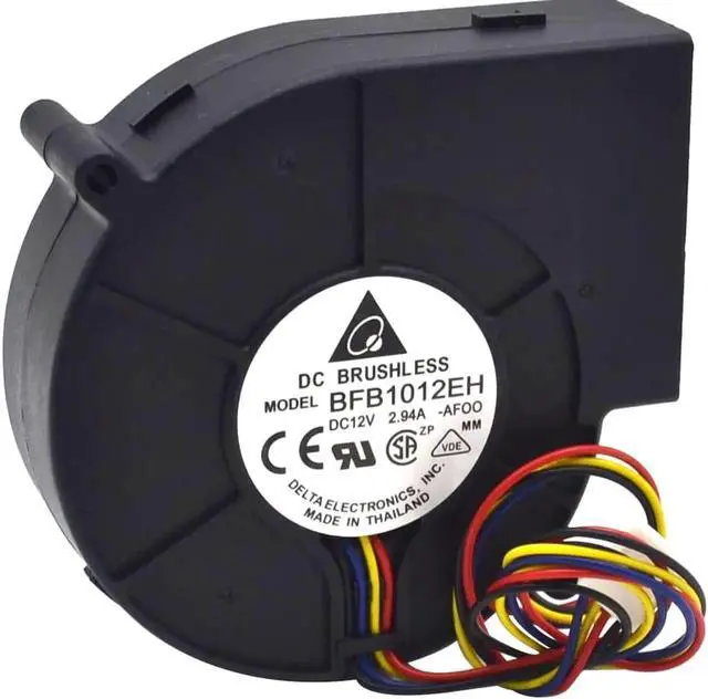 Alt view image 2 of 6 - 1pcs BFB1012EH 9733 12V 2.94A 9cm 4wire double ball air fan centrifugal turbine blower 9cm 4wire