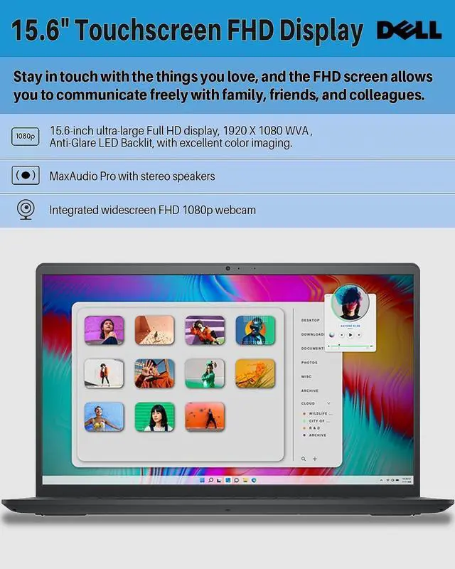 Alt view image 3 of 6 - Dell Inspiron 15 3530 15.6 FHD Touchscreen Laptop Computer, with Office 2024 Lifetime License, Intel 13th Gen Core i7-1355U Up to 5.0 GHz, Wi-Fi 6, Webcam, HDMI, Windows 11 Pro (16GB RAM |1TB SSD)