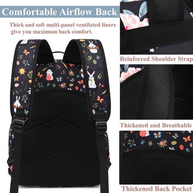 Alt view image 4 of 5 - H HIKKER-LINK Travel Backpack Water Resistant Laptop Backpacks College Bookbag Flight Approved Carry On Bag Dapack Black