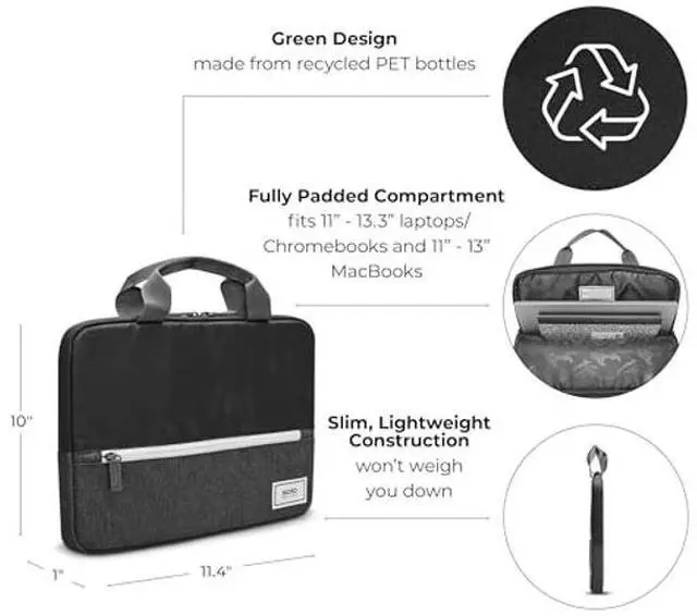 Alt view image 2 of 5 - Solo New York Re:View Laptop/Tablet Sleeve, Made from Recycled Materials, Back in Black