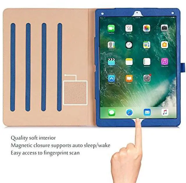 Alt view image 3 of 5 - ProCase for iPad Pro 12.9 2017/2015 Case (1st & 2nd Generation), Stand Folio Case Cover for iPad Pro 12.9 Inch (Old Model 2017/2015), with Multiple Viewing Angles, Pencil Holder -Navy Blue
