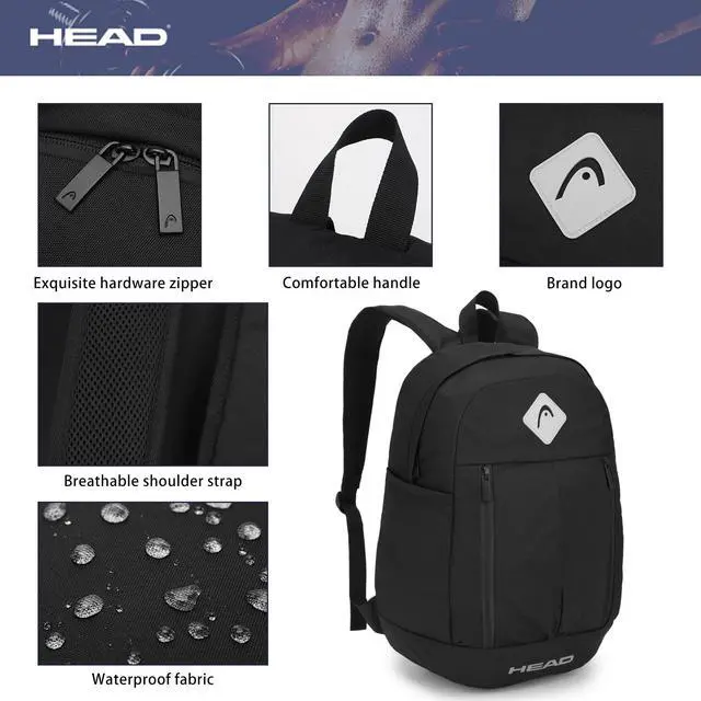Alt view image 5 of 5 - HEAD 30L Waterproof Travel Backpack for Men, 15.6 inch Laptop Backpack, Casual Daypack Backpacks for Sport Gym/Workout/College