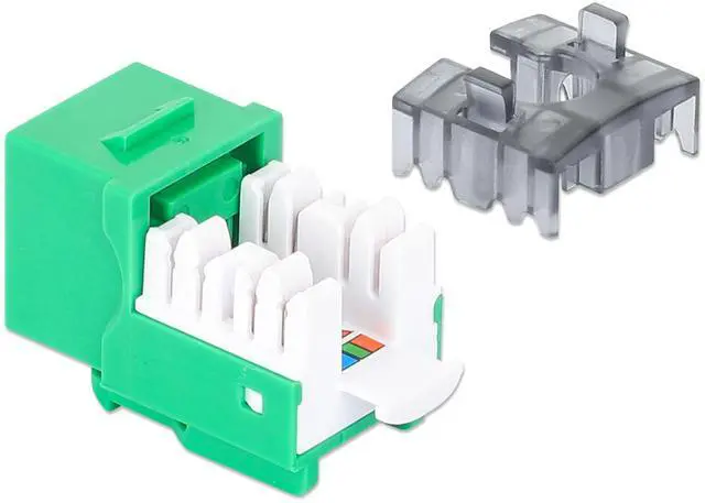 Alt view image 2 of 5 - Intellinet Cat6 Keystone Jack with Punch-Down Stand -25 Pack - UL Listed - RJ45 Female Modular UTP Ethernet Jack Insert -25 Dust Covers and Cable Ties Included-Lifetime Mfg Warranty- Green 772143