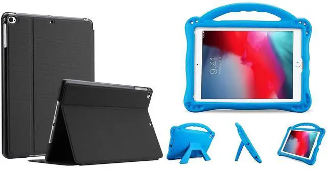 Main image of ProCase Slim Stand Folio Case Bundle with Kid Case for iPad 9.7 (2018 & 2017, Old Model) / iPad Air 2 / iPad Air