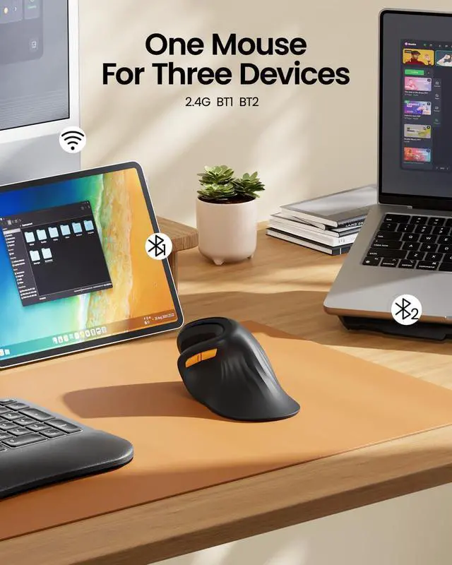 Alt view image 4 of 5 - ProtoArc EM11 NL Bluetooth Mouse with XK01 TP Folding Keyboard