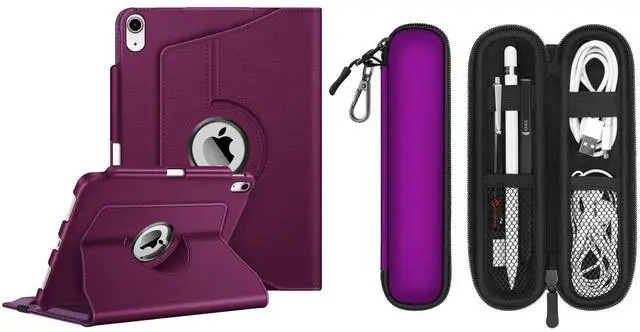 Main image of Fintie 360 Degree Rotating Case for iPad (A16) 11th Generation 11 Inch (2025), iPad 10th Generation 10.9 Inch (2022 Tablet + Soft Neoprene Zipper Carrying Bag for Apple Pencil (1st and 2nd Generation)
