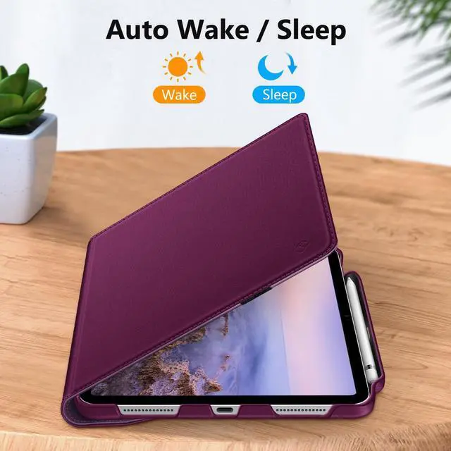 Alt view image 3 of 5 - Fintie 360 Degree Rotating Case for iPad (A16) 11th Generation 11 Inch (2025), iPad 10th Generation 10.9 Inch (2022 Tablet + Soft Neoprene Zipper Carrying Bag for Apple Pencil (1st and 2nd Generation)