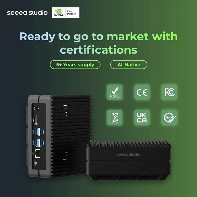 Alt view image 3 of 5 - seeed studio NVIDIA Jetson Orin NX 8GB Edge AI Device - reComputer J4011, 4xUSB 3.2, M.2 Key E & Key M Slot, Pre-Installed Jetpack System with NVIDIA Jetpack on 128GB NVMe SSD