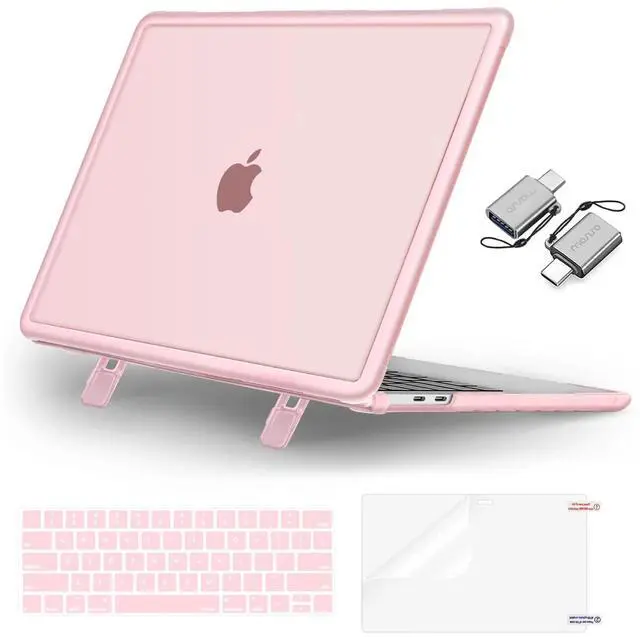 Main image of MOSISO Compatible with MacBook Pro 13 inch Case M2 2025-2016 A2338 M1 A2251 A2289 A2159 A1989 A1708 A1706, Heavy Duty Plastic Hard Case with Kickstand&Keyboard Skin&Screen Film&Type C, Pink
