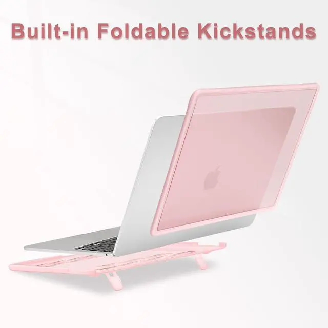 Alt view image 4 of 5 - MOSISO Compatible with MacBook Pro 13 inch Case M2 2025-2016 A2338 M1 A2251 A2289 A2159 A1989 A1708 A1706, Heavy Duty Plastic Hard Case with Kickstand&Keyboard Skin&Screen Film&Type C, Pink