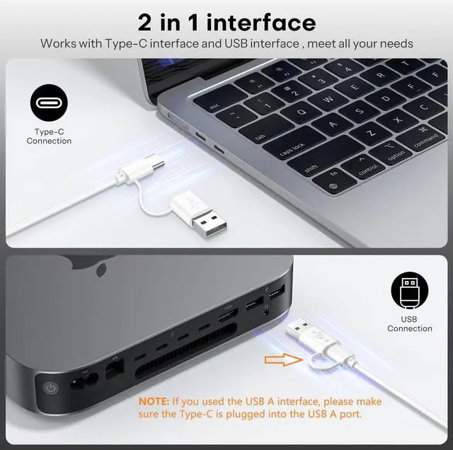 Alt view image 2 of 5 - OMOTON Wired Keyboard and Mouse Compatible with Mac, with Dual Interface (Type-C and USB) Keyboard Compatible with MacBook Pro/Air, iMac, Mac mini/Pro Laptop