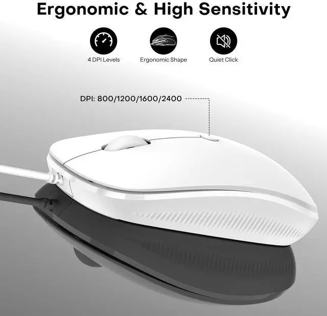 Alt view image 3 of 5 - OMOTON Wired Keyboard and Mouse Compatible with Mac, with Dual Interface (Type-C and USB) Keyboard Compatible with MacBook Pro/Air, iMac, Mac mini/Pro Laptop