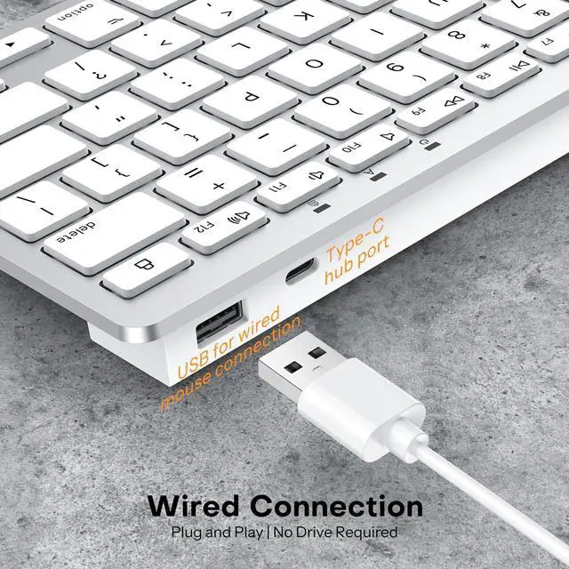Alt view image 4 of 5 - OMOTON Wired Keyboard and Mouse Compatible with Mac, with Dual Interface (Type-C and USB) Keyboard Compatible with MacBook Pro/Air, iMac, Mac mini/Pro Laptop
