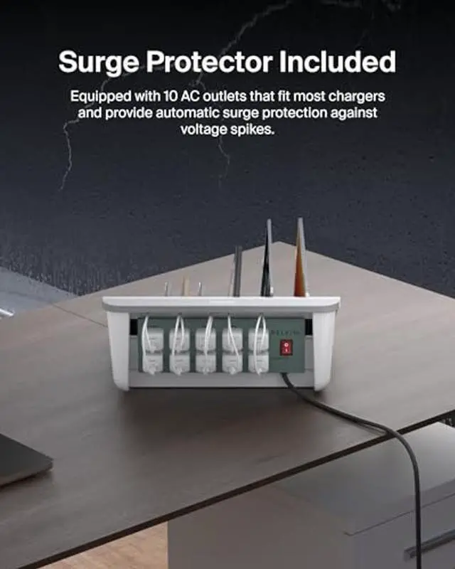 Alt view image 4 of 5 - Belkin Charging Station For Laptops - Charging Station For Classroom Organization W/ Surge Protection & Cable Management - Up To 10 Devices Including iPads, Samsung Tablets, Chromebooks & More