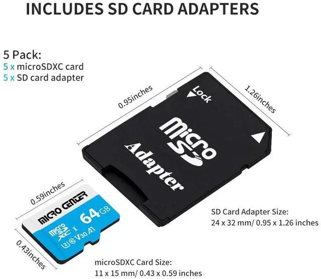 Alt view image 3 of 5 - INLAND Micro Center Super Speed 5 Pack 64GB USB 3.0 Flash Drive+5 Pack 64GB microSDXC Card