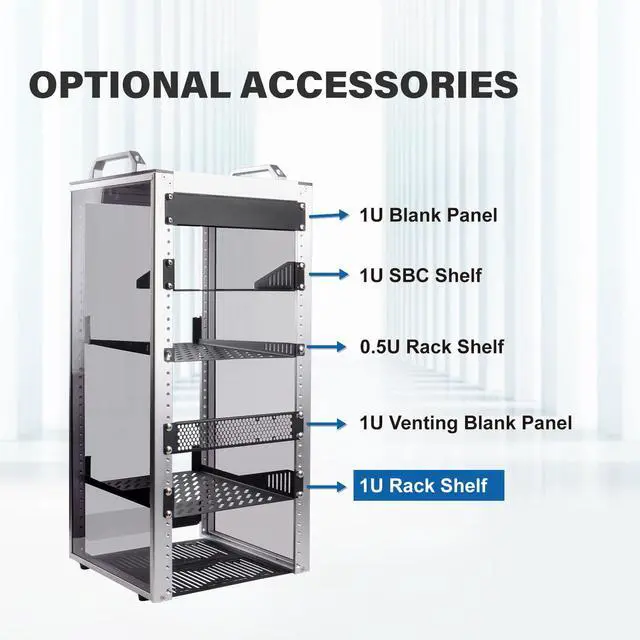 Alt view image 4 of 5 - GeeekPi DeskPi RackMate T2 Accessories 10 inch 1U Rack Shelf, 1U Server Rack Shelf Vented Rack Mount Cantilever Tray for DeskPi Rackmate T2 Network Cabinet
