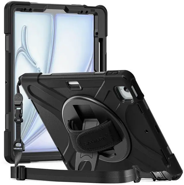 Alt view image 2 of 5 - Sahara - Raider-X Series Heavy-Duty Case for iPad Air 13" (M2 2024/M3 2025), Scorpion Black, (TB00416)