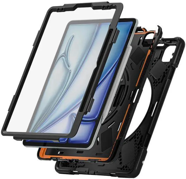 Alt view image 3 of 5 - Sahara - Raider-X Series Heavy-Duty Case for iPad Air 13" (M2 2024/M3 2025), Scorpion Black, (TB00416)
