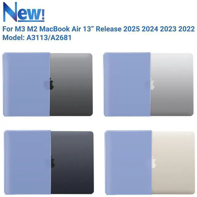 Alt view image 4 of 5 - IBENZER Compatible with 2025 2024 2023 2022 MacBook Air 13 inch case M4 A3240 M3 A3113 M2 A2681, Hard Shell Case & Sleeve & Keyboard Cover & Type-C Adapter for Mac Air 13.6, Serenity Blue, KK-SRL+3