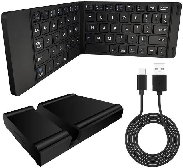 Alt view image 2 of 5 - Cellet Ultra Slim Folding Wireless Keyboard for Smartphones, Computers, Tablets, Laptops - for iPhone 15 Pro Max Plus 14 13 12 11 Galaxy Z Fold, Z Flip iPad, iPad Air, Pro, Mini, Google Pixel